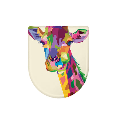 Colorful Giraffe Portrait Print Toilet Lid Cover