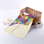 Colorful Giraffe Portrait Print Towel