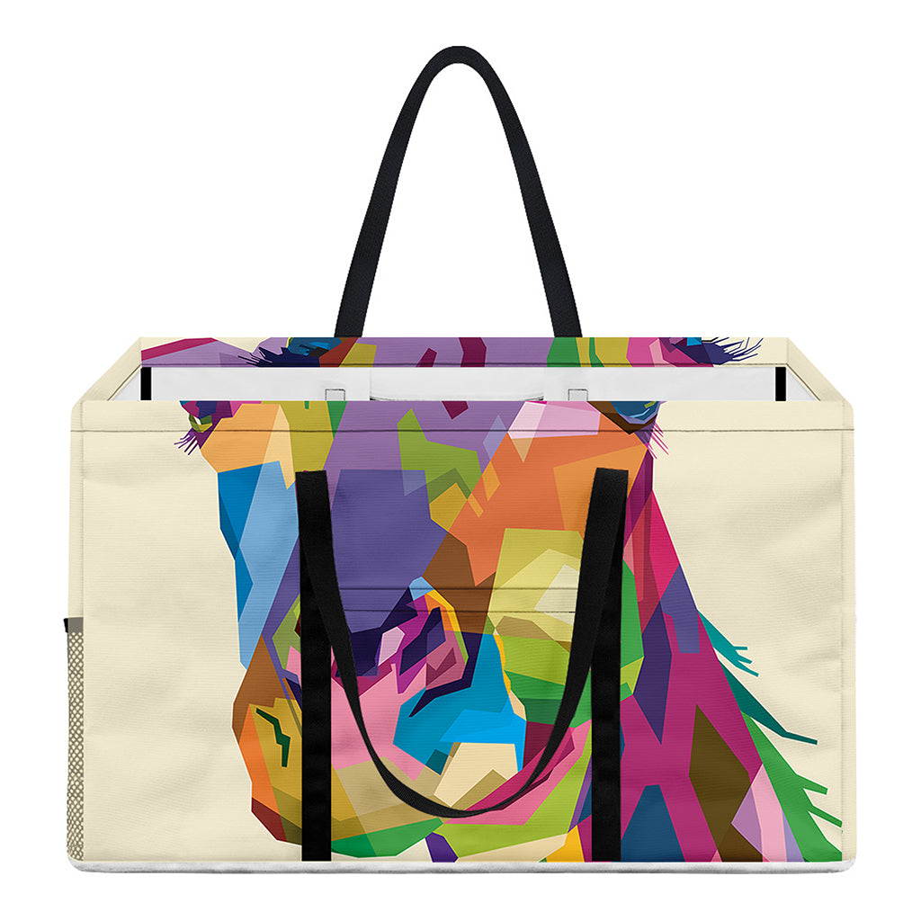 Colorful Giraffe Portrait Print Utility Tote Bag