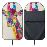 Colorful Giraffe Portrait Print Waterproof Car Seat Cover