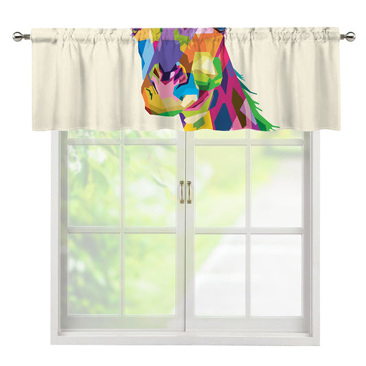 Colorful Giraffe Portrait Print Window Valance
