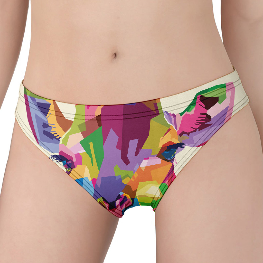 Colorful Giraffe Portrait Print Women's Panties