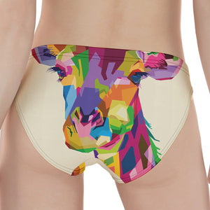 Colorful Giraffe Portrait Print Women's Panties