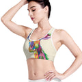 Colorful Giraffe Portrait Print Women's Sports Bra