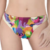 Colorful Giraffe Portrait Print Women's Thong