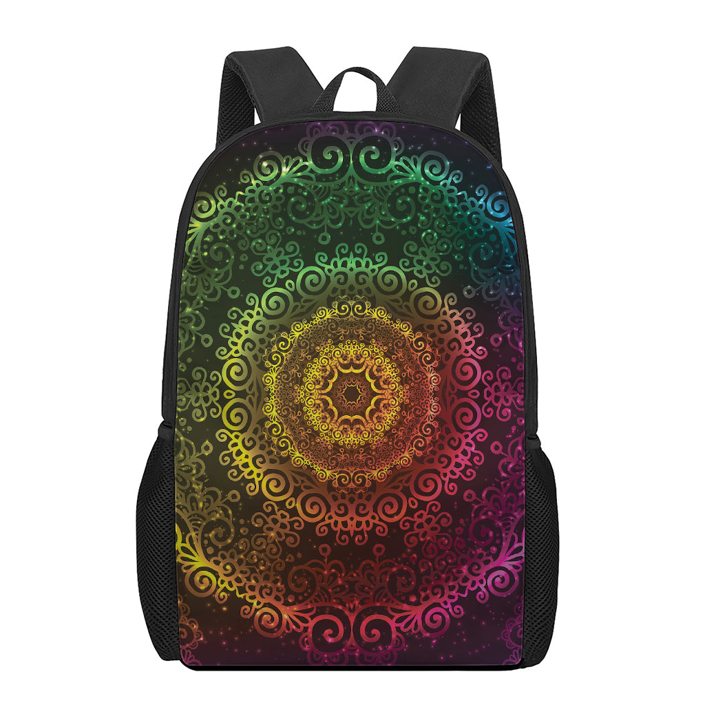 Colorful Gradient Mandala Print 17 Inch Backpack
