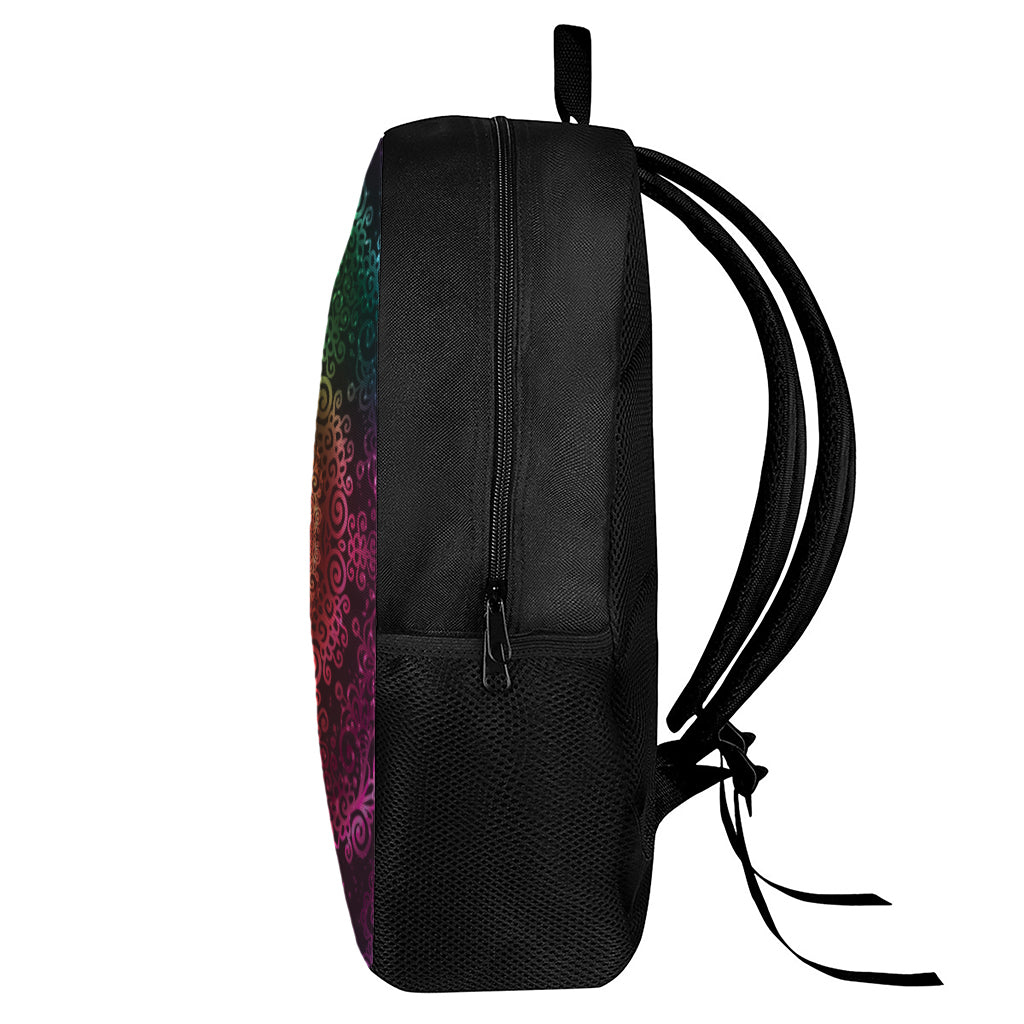 Colorful Gradient Mandala Print 17 Inch Backpack