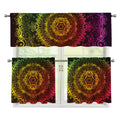 Colorful Gradient Mandala Print 3 Piece Kitchen Curtains