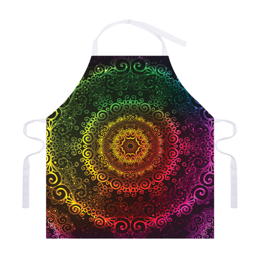 Colorful Gradient Mandala Print Adjustable Apron