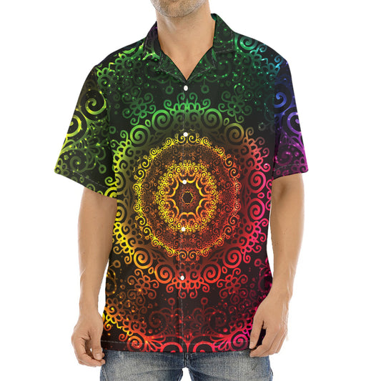 Colorful Gradient Mandala Print Aloha Shirt
