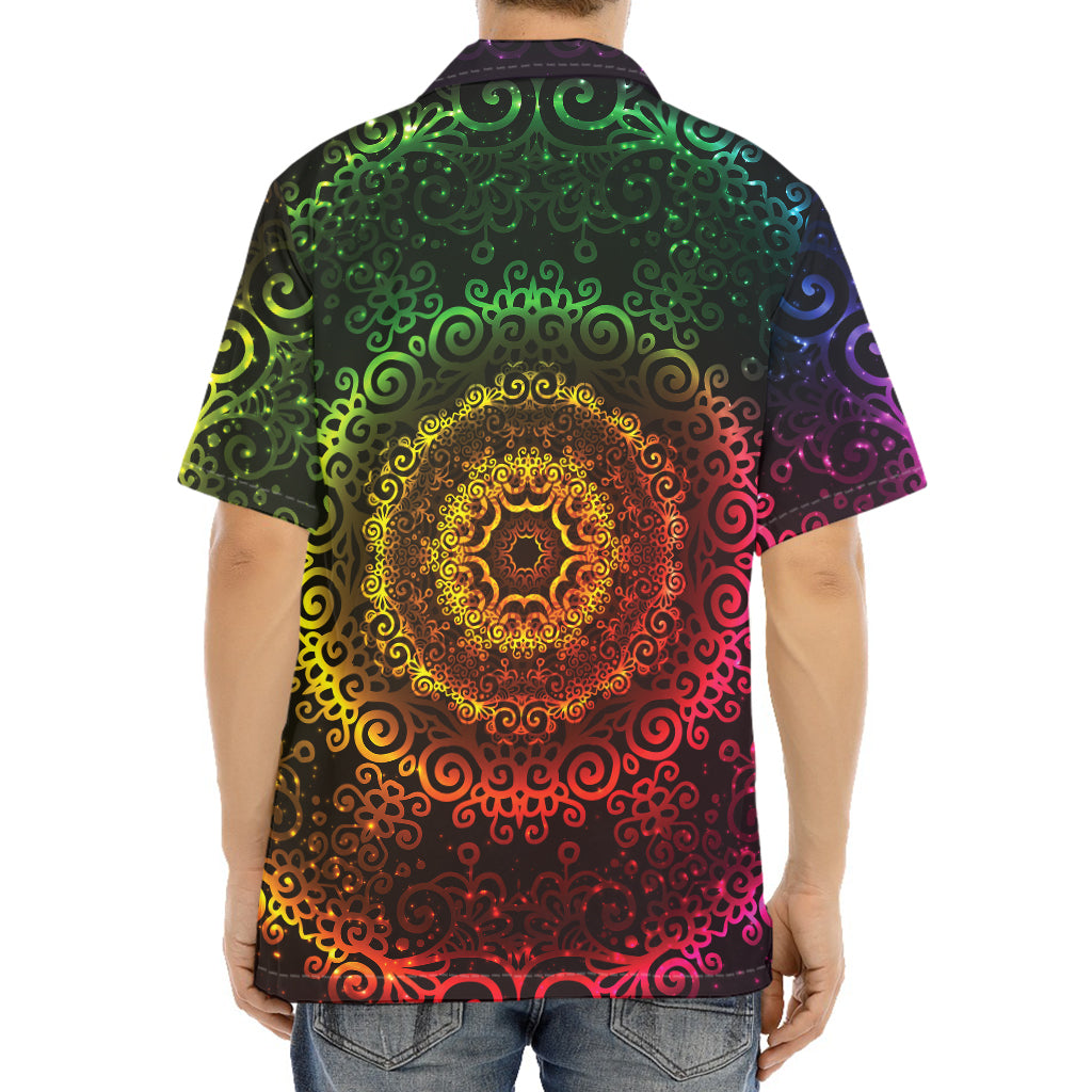 Colorful Gradient Mandala Print Aloha Shirt