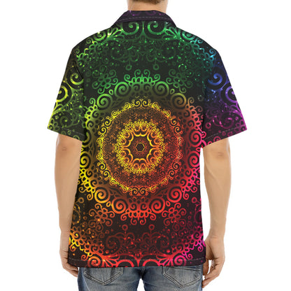 Colorful Gradient Mandala Print Aloha Shirt