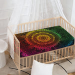 Colorful Gradient Mandala Print Baby Crib Sheet