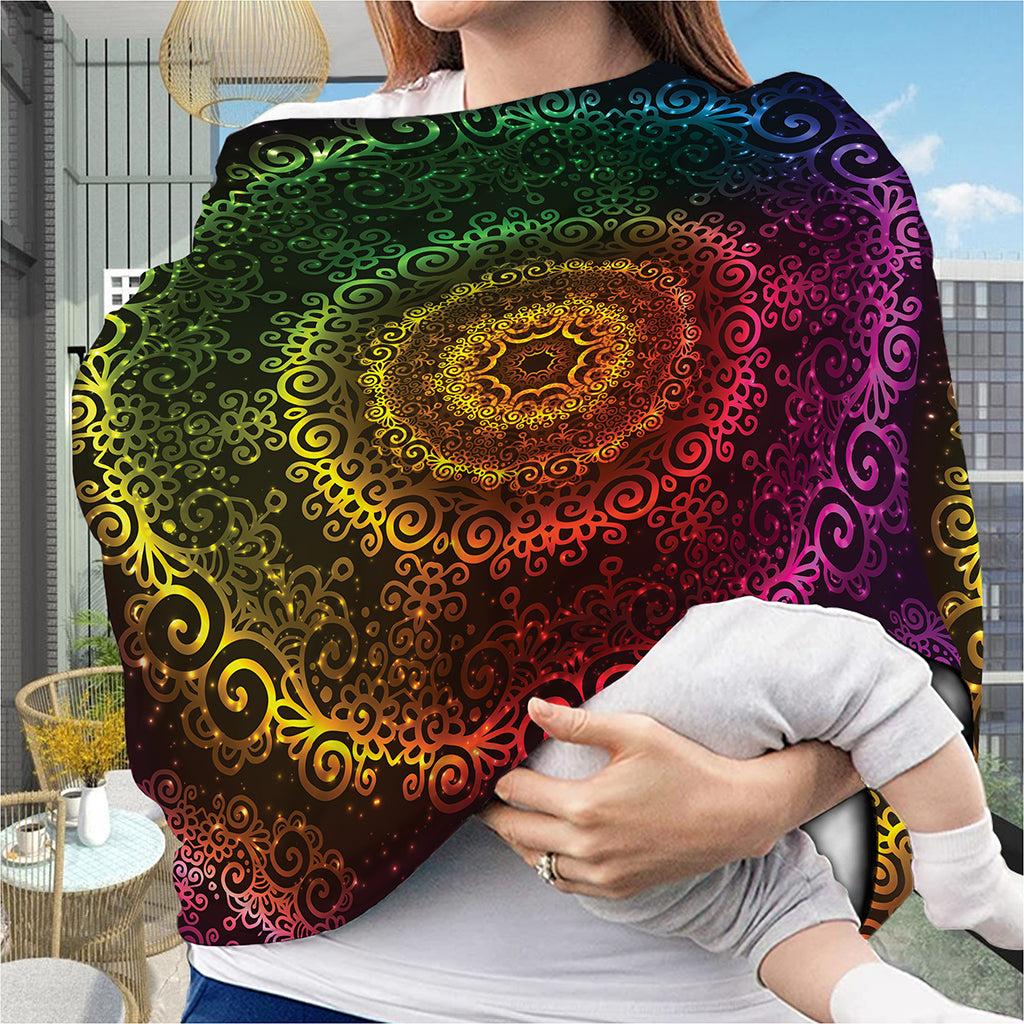 Colorful Gradient Mandala Print Baby Seat Cover