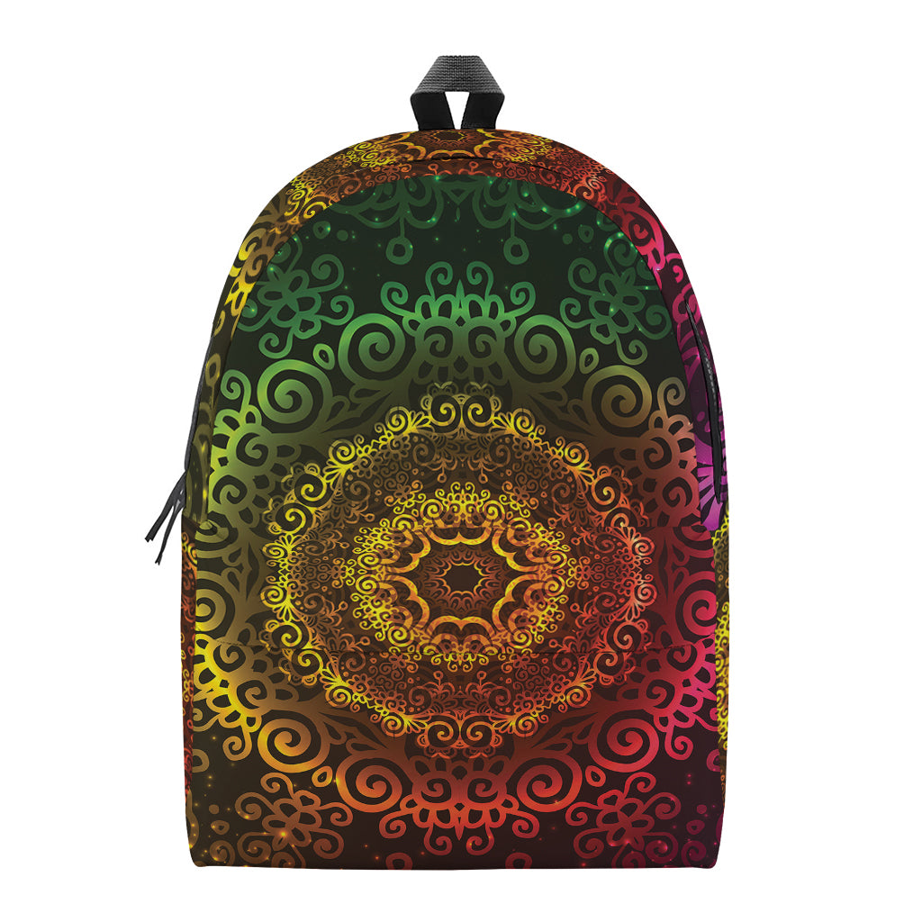 Colorful Gradient Mandala Print Backpack