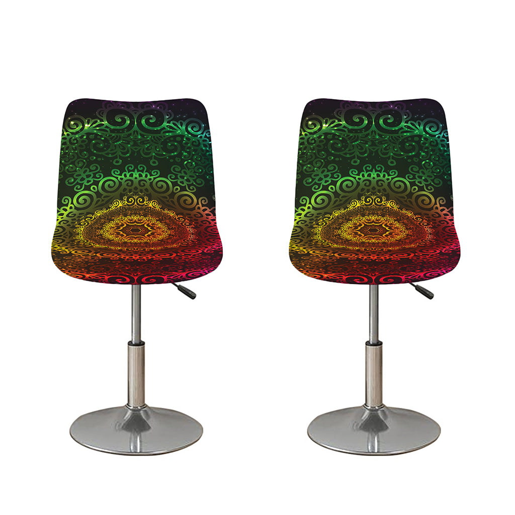 Colorful Gradient Mandala Print Bar Stool Covers