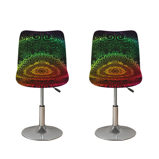Colorful Gradient Mandala Print Bar Stool Covers