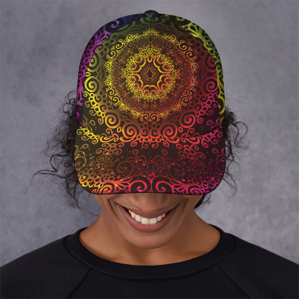 Colorful Gradient Mandala Print Baseball Cap