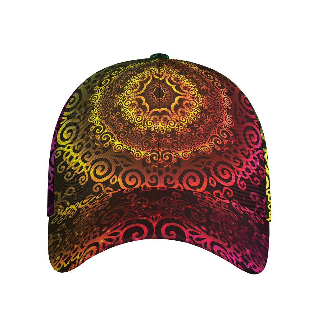 Colorful Gradient Mandala Print Baseball Cap