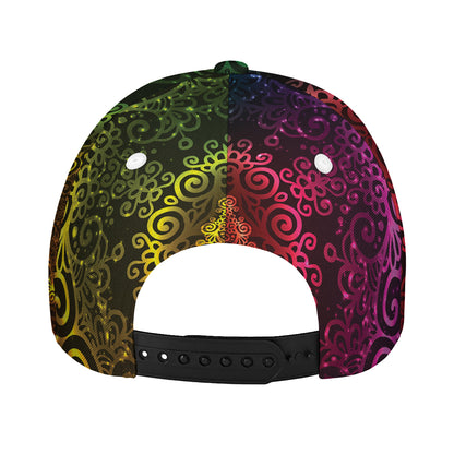 Colorful Gradient Mandala Print Baseball Cap