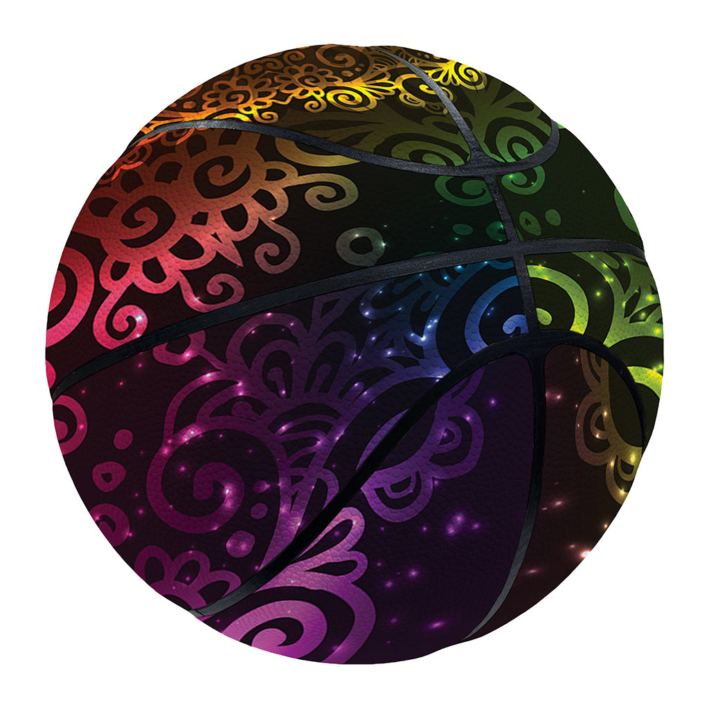 Colorful Gradient Mandala Print Basketball