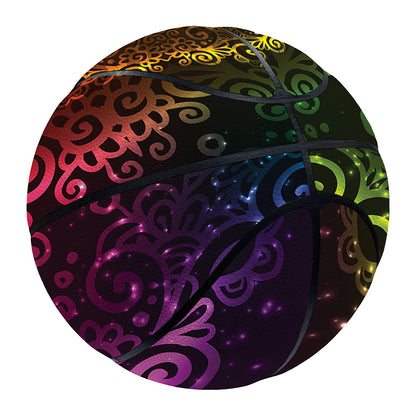 Colorful Gradient Mandala Print Basketball