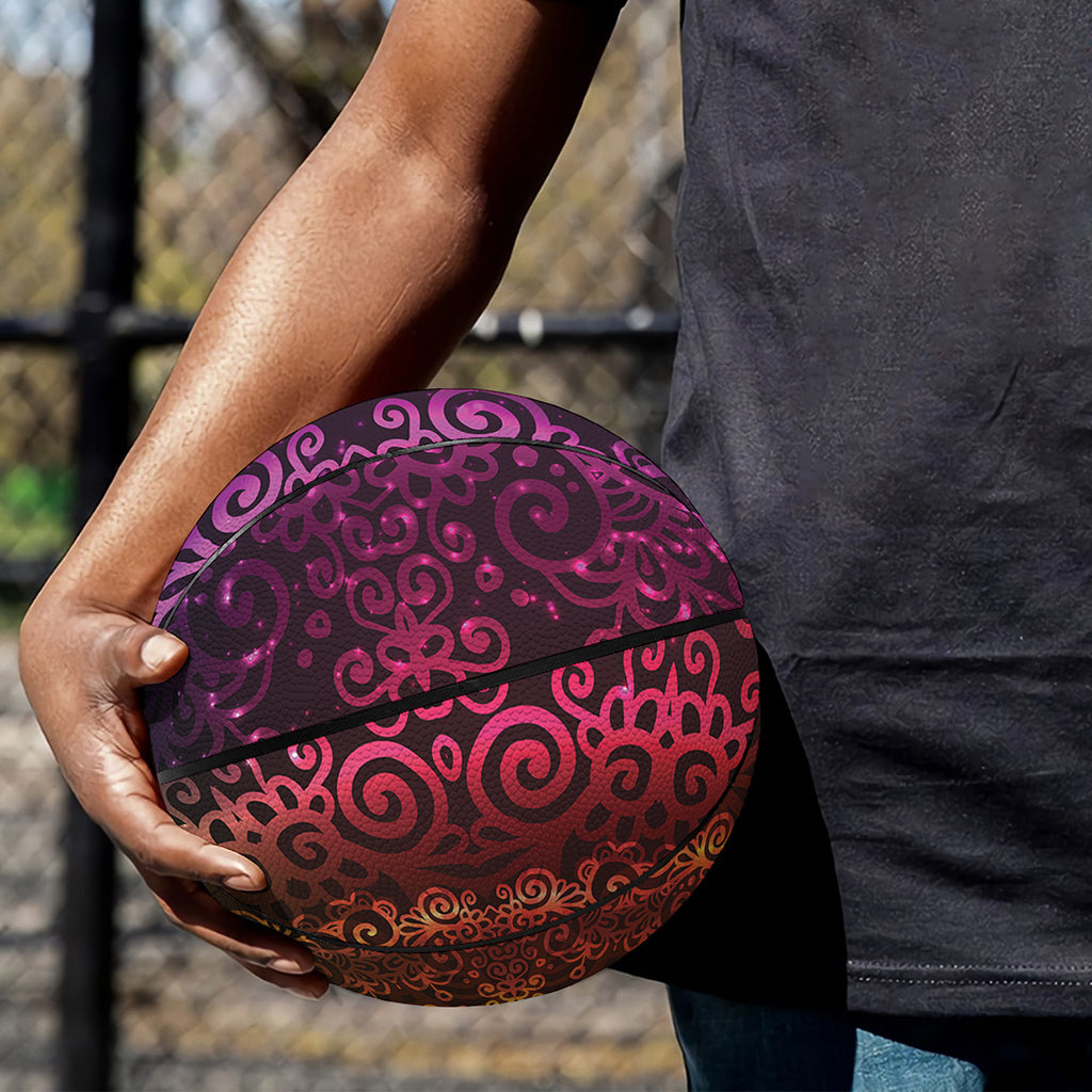 Colorful Gradient Mandala Print Basketball