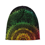 Colorful Gradient Mandala Print Beanie