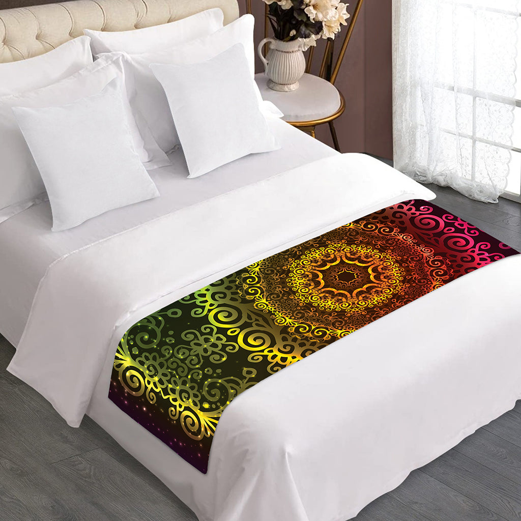 Colorful Gradient Mandala Print Bed Runner