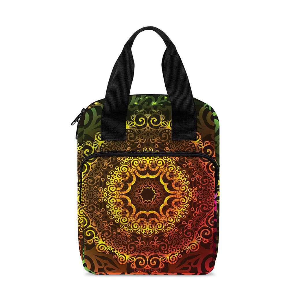 Colorful Gradient Mandala Print Bible Tote Bag