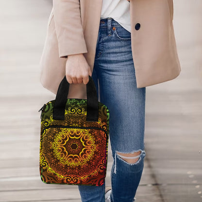 Colorful Gradient Mandala Print Bible Tote Bag