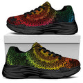 Colorful Gradient Mandala Print Black Chunky Shoes