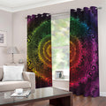 Colorful Gradient Mandala Print Dimout Grommet Curtains