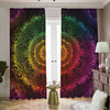 Colorful Gradient Mandala Print Blackout Pencil Pleat Curtains