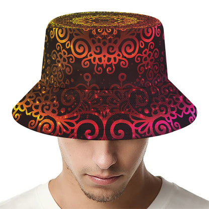 Colorful Gradient Mandala Print Bucket Hat