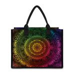 Colorful Gradient Mandala Print Canvas Tote Bag