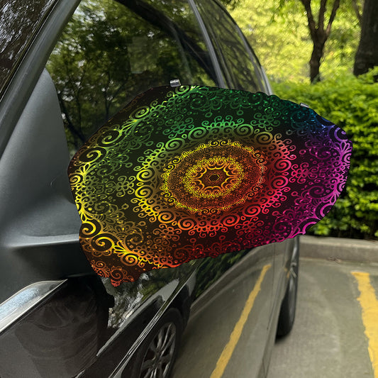 Colorful Gradient Mandala Print Car Side Mirror Covers