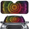 Colorful Gradient Mandala Print Car Windshield Sun Shade