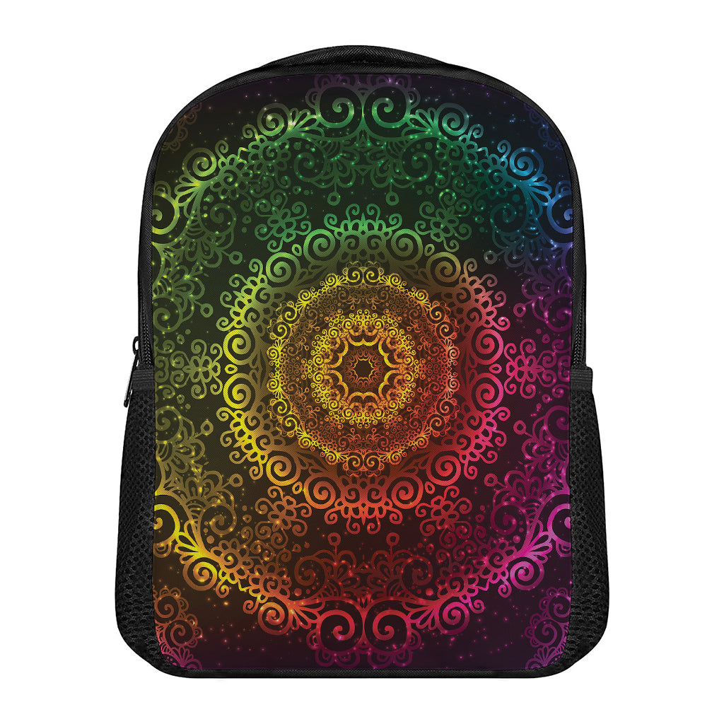 Colorful Gradient Mandala Print Casual Backpack
