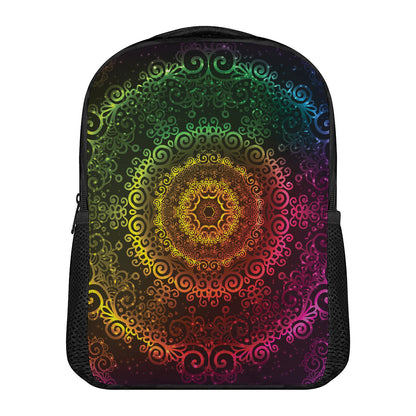 Colorful Gradient Mandala Print Casual Backpack