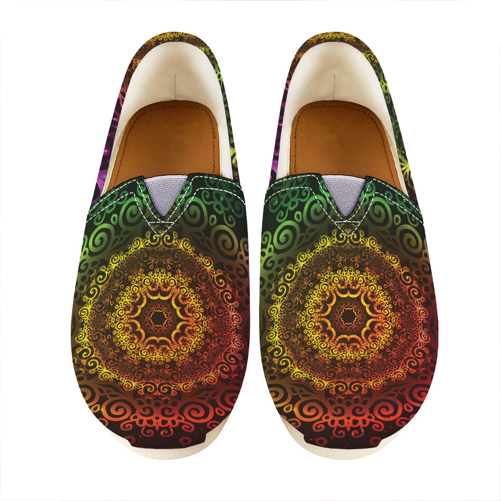 Colorful Gradient Mandala Print Casual Shoes