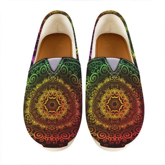 Colorful Gradient Mandala Print Casual Shoes
