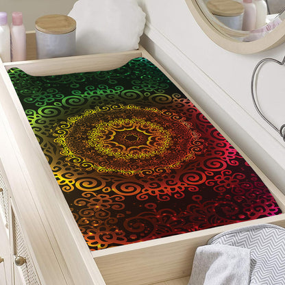Colorful Gradient Mandala Print Changing Pad Cover
