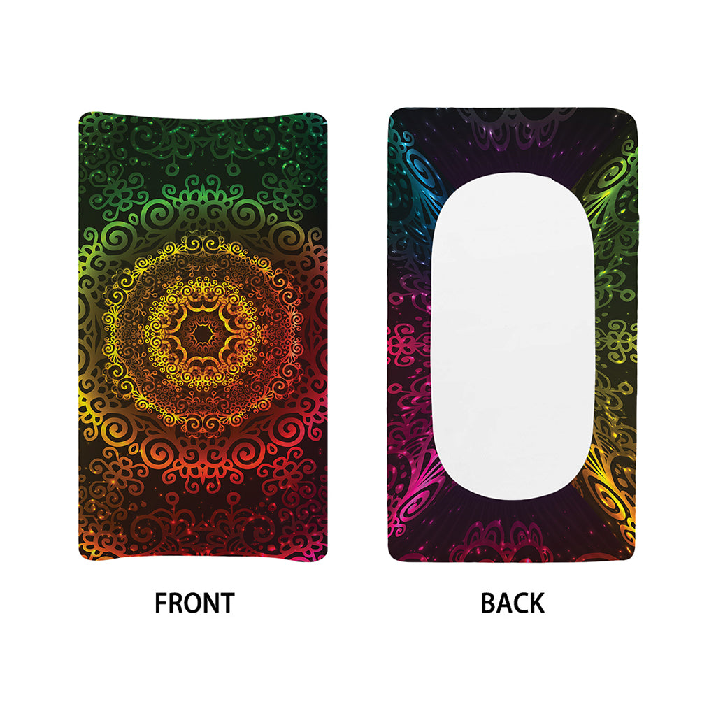 Colorful Gradient Mandala Print Changing Pad Cover
