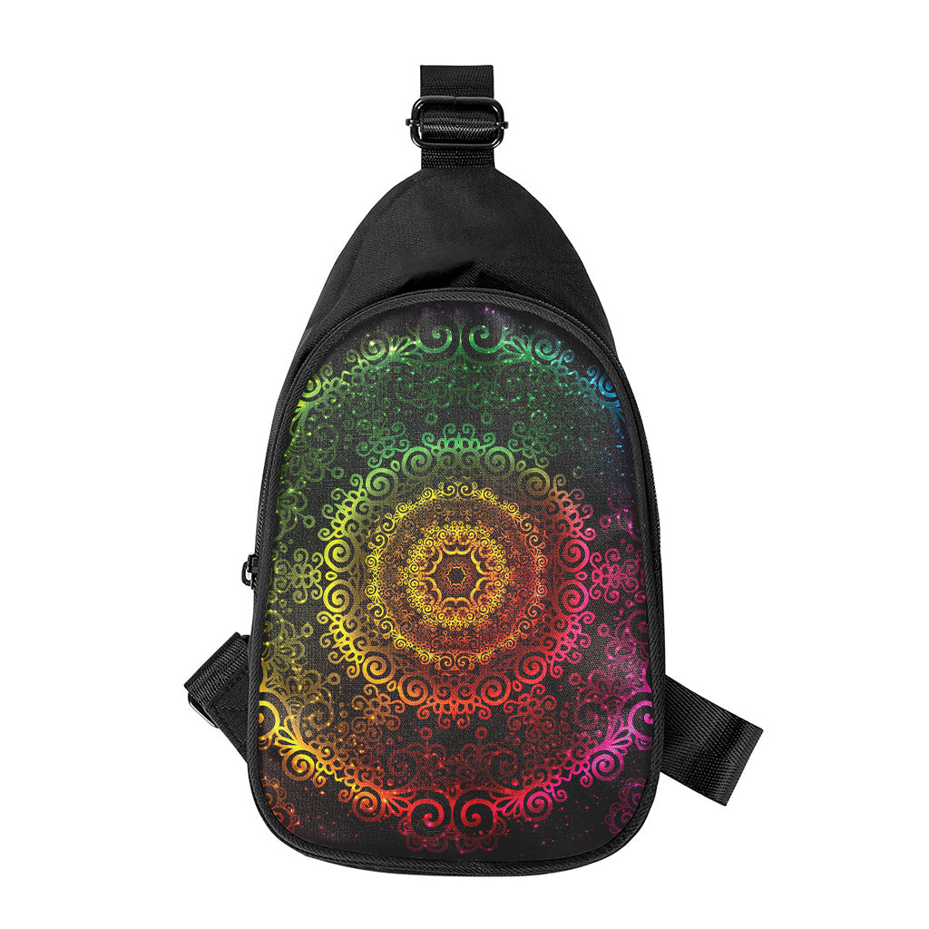 Colorful Gradient Mandala Print Chest Bag
