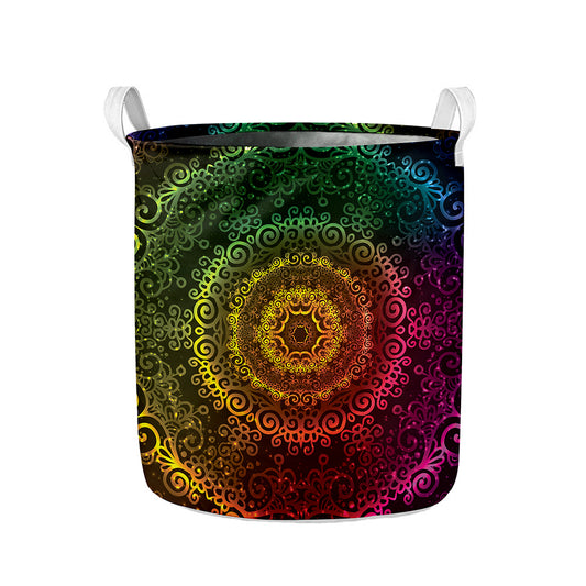 Colorful Gradient Mandala Print Collapsible Laundry Basket