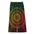 Colorful Gradient Mandala Print Cotton Front Slit Maxi Skirt