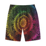 Colorful Gradient Mandala Print Cotton Shorts