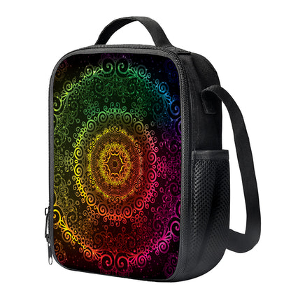 Colorful Gradient Mandala Print Crossbody Lunch Bag