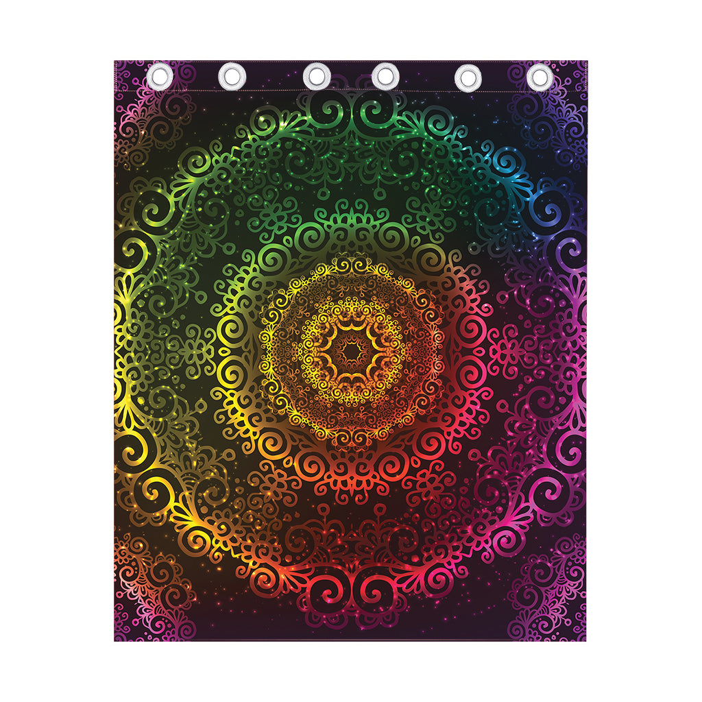 Colorful Gradient Mandala Print Curtain
